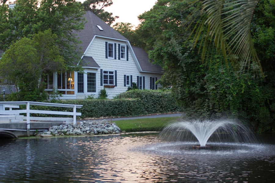 The Oak Island Golf course is surrounded by beautiful and unique homes.